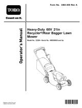 Toro Heavy-Duty 60V 21in Recycler/Rear Bagger Lawn Mower User manual