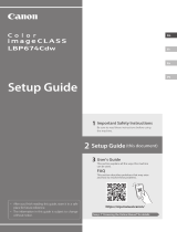 Canon LBP674Cdw imageCLASS Desktop Wireless Laser Printer User guide