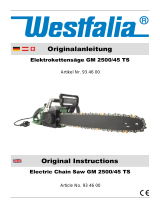 Westfalia 934600 Electric Chain Saw GM 2500/45 TS User manual