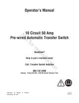 Simplicity ATS, B&S, 10 CIRCUIT, 50 AMP, W/WHIP, 071075-00 User manual
