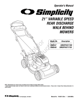 Simplicity MANUAL, OPS, SIMPLICITY 21-INCH STEEL DECK WALK-BEHIND MOWERS User manual