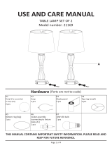 Kawoti 21169 Table Lamp Set User manual
