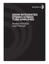 Dayton Audio HTA200 Integrated Stereo Hybrid Tube Amplifier User manual