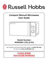 Russell Hobbs 800W Standard Microwave RHM2061 User manual