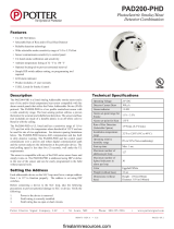 Potter PAD200-PHD Photoelectric Smoke/Heat Detector Combination User manual