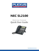 PLEXUS COMMUNICATIONS NEC SL2100 Multi-Line Terminal User guide