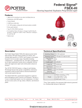 Potter FSEX-HI Hearing Impaired Explosion Proof Strobe Light Owner's manual