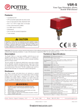 Potter VSR-S Series Waterflow Alarm Switch for Small Pipe Owner's manual