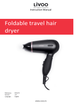 Livoo DOS175 Foldable Travel Hair Dryer User manual