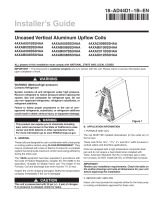 Trane 4AXAA001BS3HAA Uncased Vertical Aluminum Upflow Coils User manual