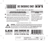 Lee Precision 90194 Long Charging Die Operating instructions