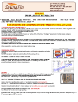 SaunaFin HEMLOCK Sauna Liner Kit Installation guide