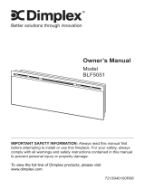 Dimplex BLF5051 Wall Mounted Linear Electric Fireplace Owner's manual