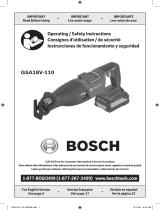 Bosch GSA18V-110 PROFACTOR 18V 1-1/8 In Reciprocating Saw User manual