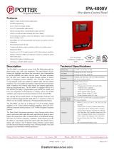 Potter IPA-4000V Fire Alarm Control Panel Owner's manual