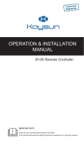 Kaysun Individual Wireless Controller KI-05 User manual