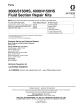 Graco 3A7592B, 3000/3150HS, 4000/4150HS Fluid Section Repair Kits, Parts Owner's manual