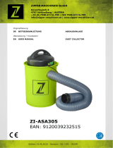 Zipper Maschinen ZI-ASA305 DUST COLLECTOR User manual
