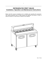 Norlake AdvantEDGE Prep Table Installation, Operation And Maintenance Instructions