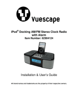 Vuescape iPod Docking AM/FM Stereo Clock Radiowith Alarm Owner's manual