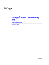 Dialogic Audio Conferencing API Programming Guide