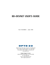 OPTO 22 BD-DEVNET User guide