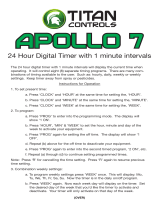 Titan Controls Apollo 7 Operating instructions