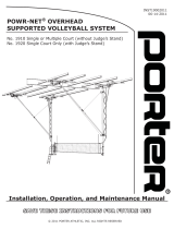 PorterPOWR-NET TRIPLE COURT OVERHEAD SUPPORTED FOLD-UP VOLLEYBALL SYSTEM