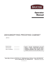 Baxter DPC1S Proofer Cabinet Operating instructions