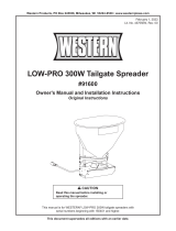 Western LOW-PRO 300W Tailgate Spreader #91600 (Serial #150401-Higher) Owner's manual