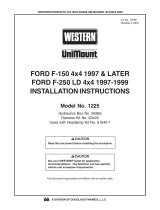 Western 1225 Ford F150 4x4 1997-2003, F250 LD 4x4 1997-1999 Mount #62225; Harness Kit #63420 Installation guide