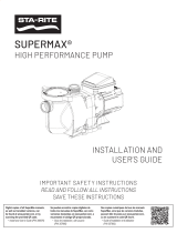 Pentair Sta-Rite SuperMax High Performance Pool Pumps Owner's manual