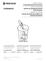 Hydromatic CSS-3D, CSS-3V Preplumbed Sump Pump System Owner's manual