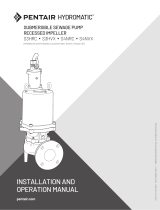 Hydromatic S3HRC/S3HVX/S4NRC/S4NVX Recessed Impeller Submersible Sewage Pump Owner's manual