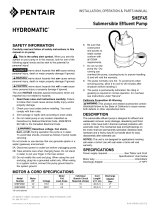 Hydromatic SHE45 Submersible Effluent Pump Owner's manual