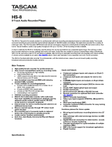 Tascam HS-8 Product information