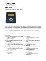 Tascam MP-VT1 Product information