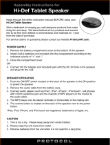 Protocol 5962-4 Hi-Def Tablet Speaker User manual