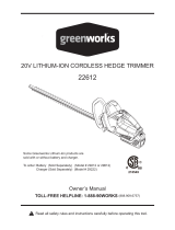 Greenworks 22612 Owner's manual