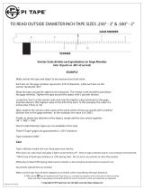 Pi TapeO.D. INCH for Tape Sizes .250in - 2in and .500in - 2in