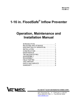 Val-Matic FloodSafe Inflow Preventer Operating instructions