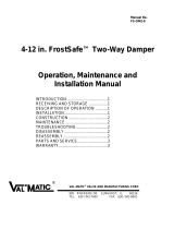Val-Matic FrostSafe Two-Way Damper Operating instructions