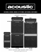 Acoustic B410 MKII 600 W Power Handling 4×10″ Bass Guitar Cabinet User manual