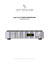 JEFF ROWLAND Capri S2-SC Preamplifier User manual