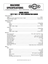 Shop fox 1 HP 6 in. Belt 10 in. Disc Combination Sander W1676 Owner's manual