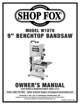 Woodstock 9 in. Benchtop Bandsaw W1878 Owner's manual