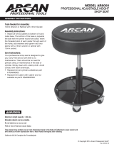 Arcan Professional Adjustable Height Shop Seat Owner's manual