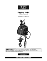 Bannon Compact Electric Cable Hoist Owner's manual