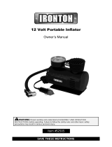 Ironton 12 Volt Portable Tire Inflator Owner's manual