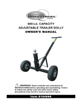 Northern Industrial Tools Adjustable Trailer Dolly Owner's manual